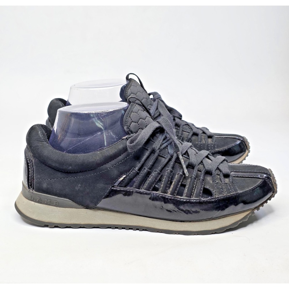 L.A.M.B. by Gwen Stefani Bennie Women's Sneakers 8.5 Black Patent Leather‎ Shoes